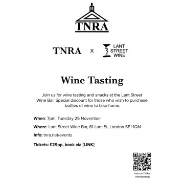 TNRA x Lant Street Wine Tasting - 25 November 7pm
